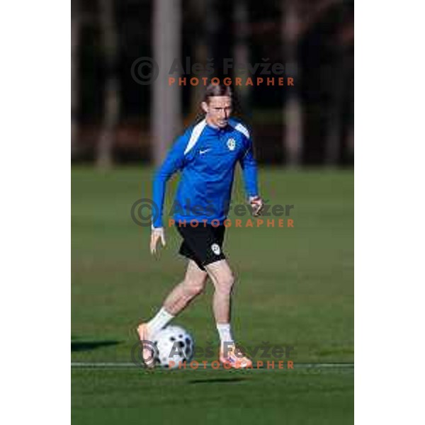 Zan Karnicnik of Slovenia Football team during practice session in NNC Brdo pri Kranju on November 11, 2025