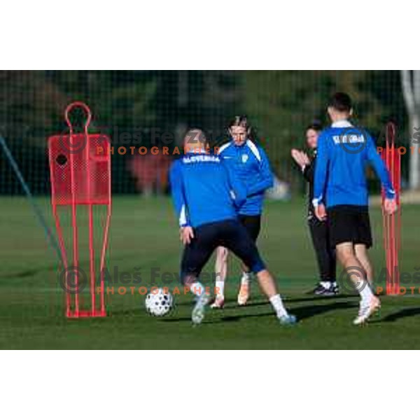 Zan Karnicnik of Slovenia Football team during practice session in NNC Brdo pri Kranju on November 11, 2025