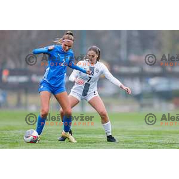 action during Women’s U-17 UEFA football match between Slovenia and Iceland in Catez ob Savi, Slovenia on November 11, 2025