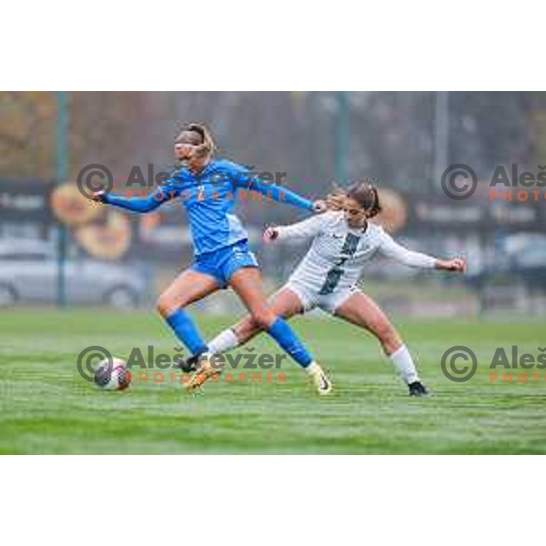 action during Women’s U-17 UEFA football match between Slovenia and Iceland in Catez ob Savi, Slovenia on November 11, 2025