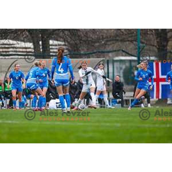 action during Women’s U-17 UEFA football match between Slovenia and Iceland in Catez ob Savi, Slovenia on November 11, 2025