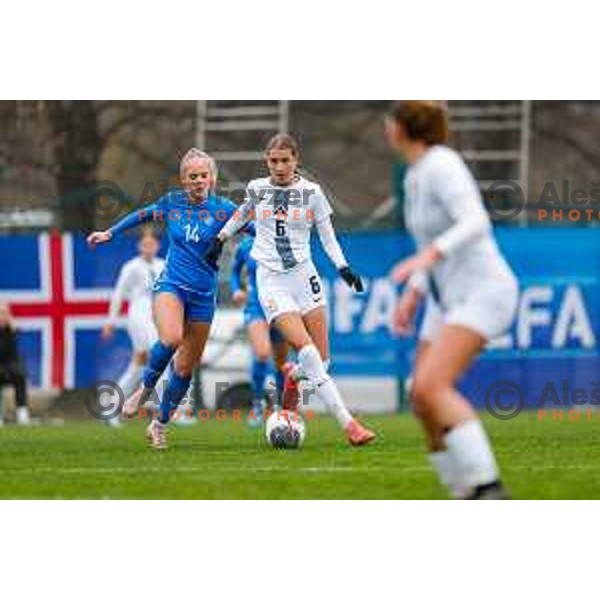 action during Women’s U-17 UEFA football match between Slovenia and Iceland in Catez ob Savi, Slovenia on November 11, 2025