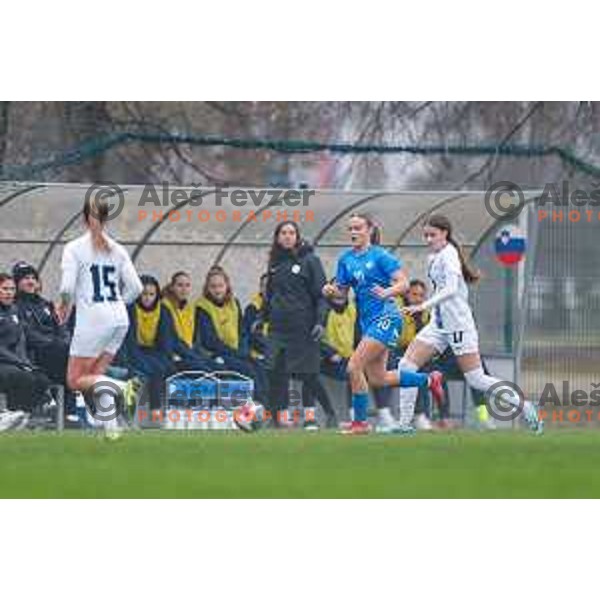 action during Women’s U-17 UEFA football match between Slovenia and Iceland in Catez ob Savi, Slovenia on November 11, 2025