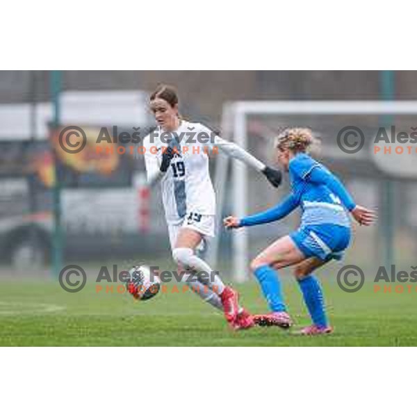 action during Women’s U-17 UEFA football match between Slovenia and Iceland in Catez ob Savi, Slovenia on November 11, 2025