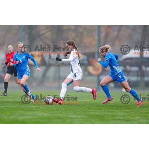 action during Women’s U-17 UEFA football match between Slovenia and Iceland in Catez ob Savi, Slovenia on November 11, 2025