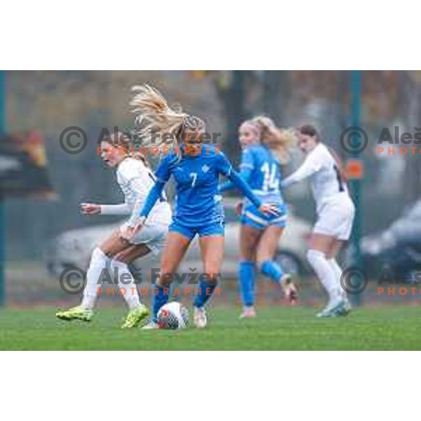 action during Women’s U-17 UEFA football match between Slovenia and Iceland in Catez ob Savi, Slovenia on November 11, 2025