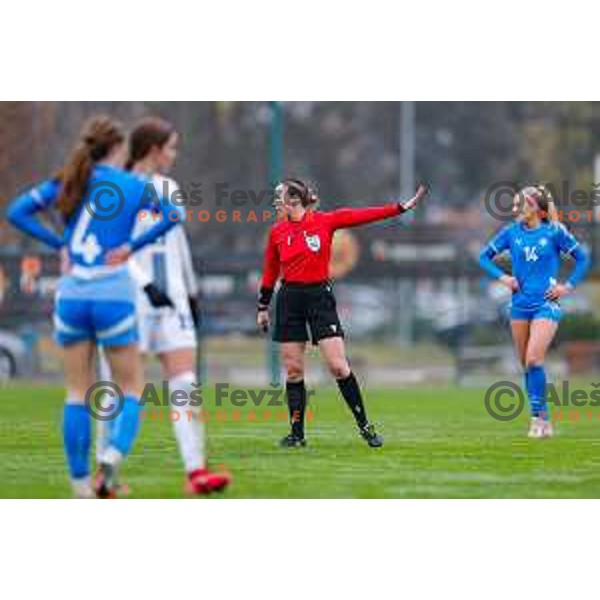 action during Women’s U-17 UEFA football match between Slovenia and Iceland in Catez ob Savi, Slovenia on November 11, 2025