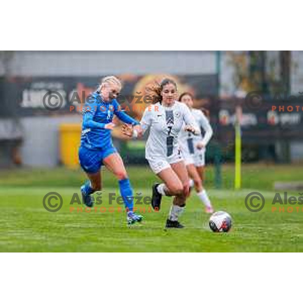action during Women’s U-17 UEFA football match between Slovenia and Iceland in Catez ob Savi, Slovenia on November 11, 2025