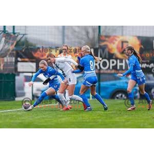 action during Women’s U-17 UEFA football match between Slovenia and Iceland in Catez ob Savi, Slovenia on November 11, 2025