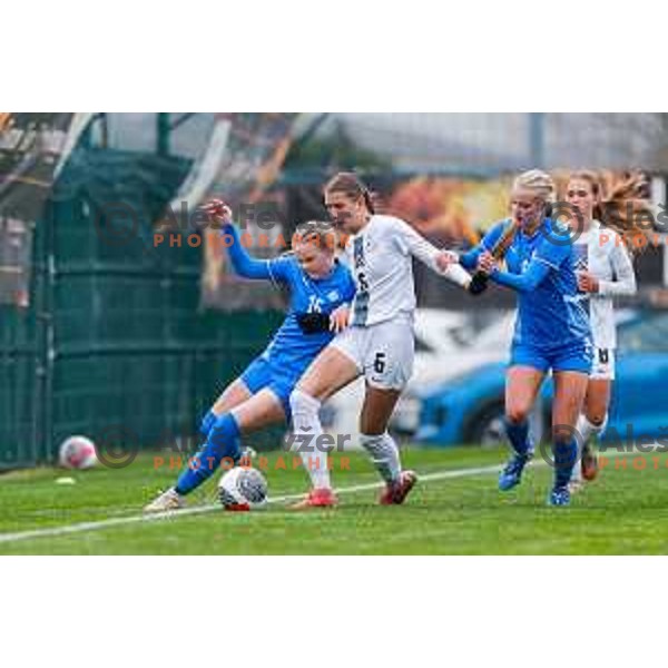 action during Women’s U-17 UEFA football match between Slovenia and Iceland in Catez ob Savi, Slovenia on November 11, 2025
