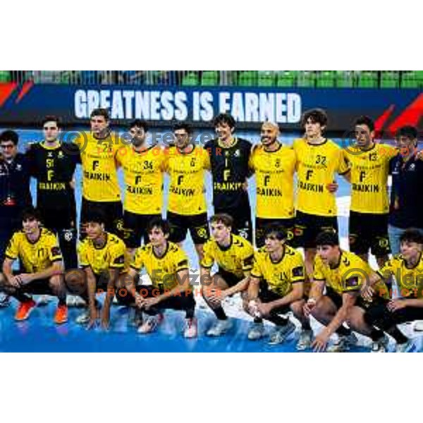 Players of Fraikin BM. Granollers prior to the EHF Men’s European League 2025/2026 handball match between RD LL Grosist Slovan (SLO) and Fraikin BM. Granollers (ESP) in Stozice, Ljubljana, Slovenia on November 11, 2025. Photo: Filip Barbalic