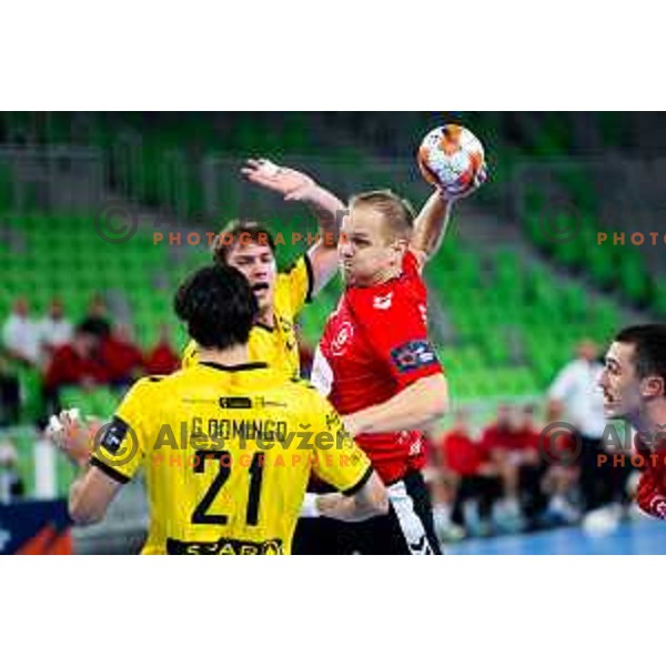 Stas Skube of RD LL Grosist Slovan in action during EHF Men’s European League 2025/2026 handball match between RD LL Grosist Slovan (SLO) and Fraikin BM. Granollers (ESP) in Stozice, Ljubljana, Slovenia on November 11, 2025. Photo: Filip Barbalic