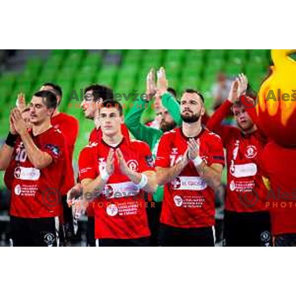 Bruno Vili Zobec of RD LL Grosist Slovan after EHF Men’s European League 2025/2026 handball match between RD LL Grosist Slovan (SLO) and Fraikin BM. Granollers (ESP) in Stozice, Ljubljana, Slovenia on November 11, 2025. Photo: Filip Barbalic