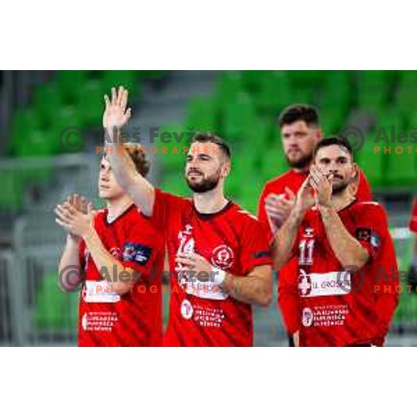 Bruno Vili Zobec of RD LL Grosist Slovan after EHF Men’s European League 2025/2026 handball match between RD LL Grosist Slovan (SLO) and Fraikin BM. Granollers (ESP) in Stozice, Ljubljana, Slovenia on November 11, 2025. Photo: Filip Barbalic