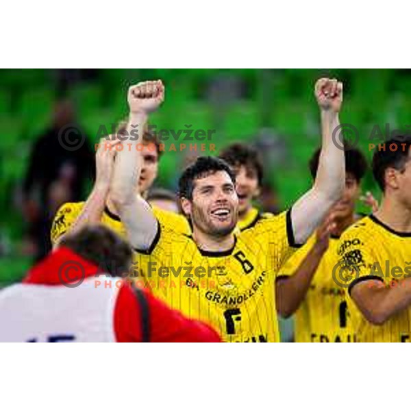 Jordi Deumal Torroella of Fraikin BM. Granollers celebrates win in EHF Men’s European League 2025/2026 handball match between RD LL Grosist Slovan (SLO) and Fraikin BM. Granollers (ESP) in Stozice, Ljubljana, Slovenia on November 11, 2025. Photo: Filip Barbalic