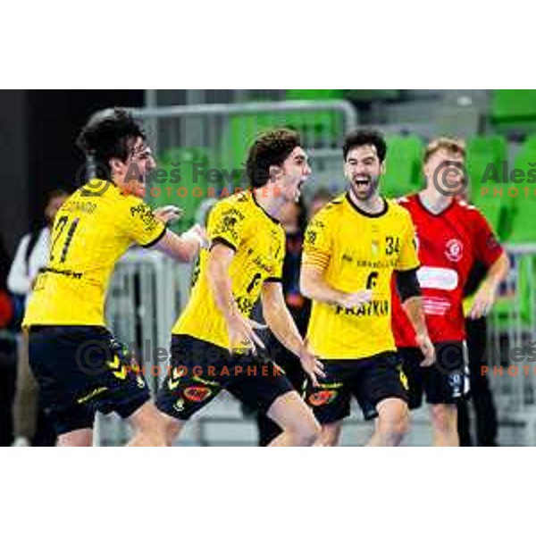 Pablo Urdangarin de Borbon of Fraikin BM. Granollers celebrates win in EHF Men’s European League 2025/2026 handball match between RD LL Grosist Slovan (SLO) and Fraikin BM. Granollers (ESP) in Stozice, Ljubljana, Slovenia on November 11, 2025. Photo: Filip Barbalic
