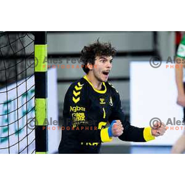 Luka Krivokapic of Fraikin BM. Granollers in action during EHF Men’s European League 2025/2026 handball match between RD LL Grosist Slovan (SLO) and Fraikin BM. Granollers (ESP) in Stozice, Ljubljana, Slovenia on November 11, 2025. Photo: Filip Barbalic