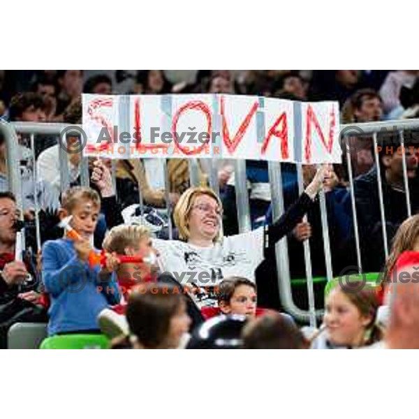 Fan of RD LL Grosist Slovan during EHF Men’s European League 2025/2026 handball match between RD LL Grosist Slovan (SLO) and Fraikin BM. Granollers (ESP) in Stozice, Ljubljana, Slovenia on November 11, 2025. Photo: Filip Barbalic