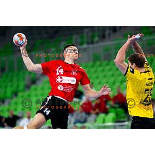 Leon Ljevar of RD LL Grosist Slovan in action during EHF Men’s European League 2025/2026 handball match between RD LL Grosist Slovan (SLO) and Fraikin BM. Granollers (ESP) in Stozice, Ljubljana, Slovenia on November 11, 2025. Photo: Filip Barbalic