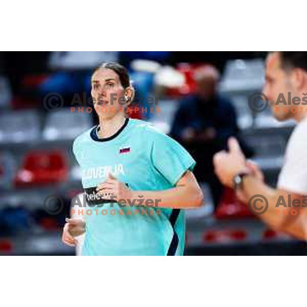 Eva Lisec of Slovenia prior to FIBA Women\'s EuroBasket Qualifiers basketball match between Slovenia and Latvia in Kodeljevo Hall, Ljubljana, Slovenia on November 12, 2025. Photo: Filip Barbalic
