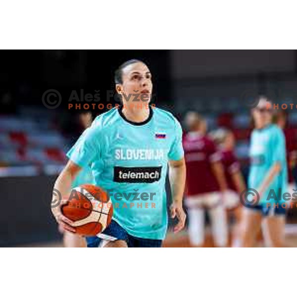 Teja Oblak of Slovenia prior to FIBA Women\'s EuroBasket Qualifiers basketball match between Slovenia and Latvia in Kodeljevo Hall, Ljubljana, Slovenia on November 12, 2025. Photo: Filip Barbalic
