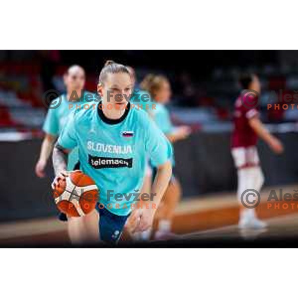 Lea Debeljak of Slovenia prior to FIBA Women\'s EuroBasket Qualifiers basketball match between Slovenia and Latvia in Kodeljevo Hall, Ljubljana, Slovenia on November 12, 2025. Photo: Filip Barbalic