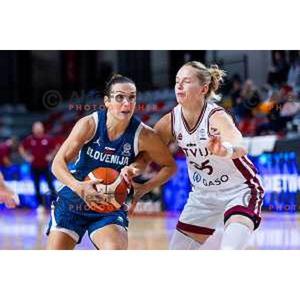 Teja Oblak of Slovenia in action during FIBA Women\'s EuroBasket Qualifiers basketball match between Slovenia and Latvia in Kodeljevo Hall, Ljubljana, Slovenia on November 12, 2025. Photo: Filip Barbalic