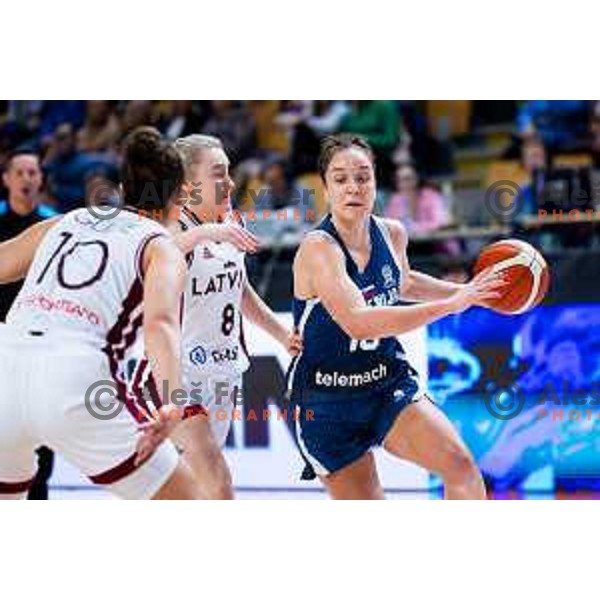 Zala Friskovec of Slovenia in action during FIBA Women\'s EuroBasket Qualifiers basketball match between Slovenia and Latvia in Kodeljevo Hall, Ljubljana, Slovenia on November 12, 2025. Photo: Filip Barbalic