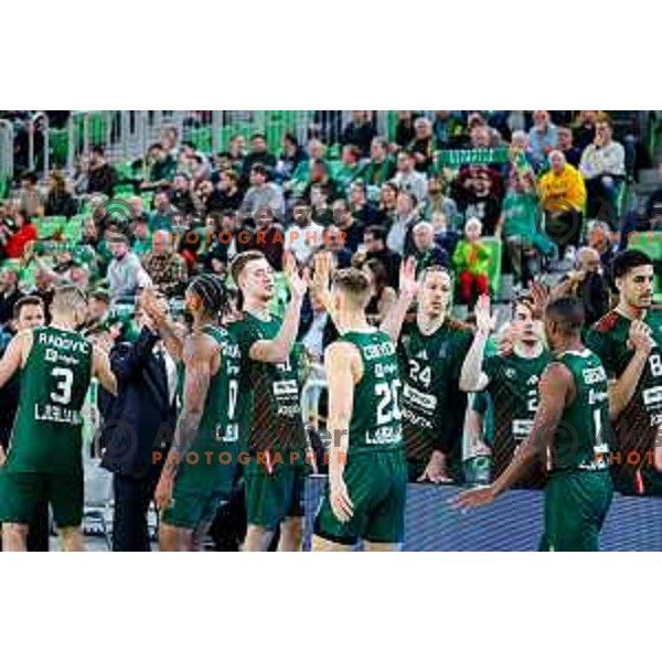 of Cedevita Olimpija during BKT EuroCup 2025-2026 basketball match between Cedevita Olimpija (SLO) and Reyer Venezia (ITA) in SRC Stozice, Ljubljana, Slovenia on November 12, 2025