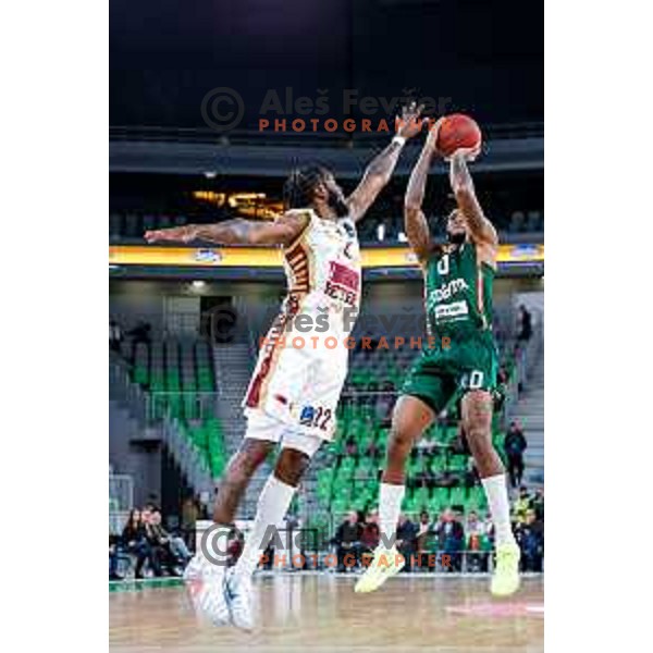 of Cedevita Olimpija during BKT EuroCup 2025-2026 basketball match between Cedevita Olimpija (SLO) and Reyer Venezia (ITA) in SRC Stozice, Ljubljana, Slovenia on November 12, 2025