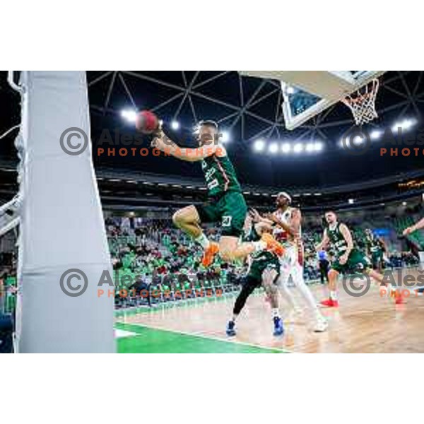 of Cedevita Olimpija during BKT EuroCup 2025-2026 basketball match between Cedevita Olimpija (SLO) and Reyer Venezia (ITA) in SRC Stozice, Ljubljana, Slovenia on November 12, 2025