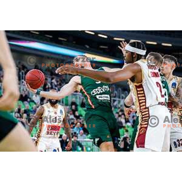 of Cedevita Olimpija during BKT EuroCup 2025-2026 basketball match between Cedevita Olimpija (SLO) and Reyer Venezia (ITA) in SRC Stozice, Ljubljana, Slovenia on November 12, 2025