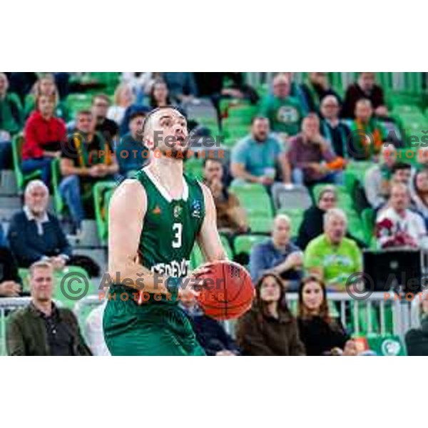 of Cedevita Olimpija during BKT EuroCup 2025-2026 basketball match between Cedevita Olimpija (SLO) and Reyer Venezia (ITA) in SRC Stozice, Ljubljana, Slovenia on November 12, 2025