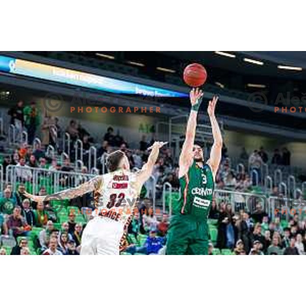 of Cedevita Olimpija during BKT EuroCup 2025-2026 basketball match between Cedevita Olimpija (SLO) and Reyer Venezia (ITA) in SRC Stozice, Ljubljana, Slovenia on November 12, 2025