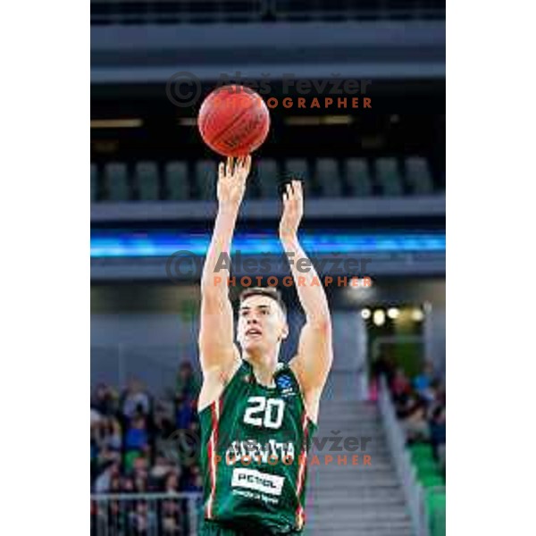 of Cedevita Olimpija during BKT EuroCup 2025-2026 basketball match between Cedevita Olimpija (SLO) and Reyer Venezia (ITA) in SRC Stozice, Ljubljana, Slovenia on November 12, 2025