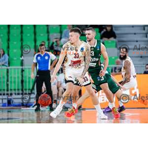 of Cedevita Olimpija during BKT EuroCup 2025-2026 basketball match between Cedevita Olimpija (SLO) and Reyer Venezia (ITA) in SRC Stozice, Ljubljana, Slovenia on November 12, 2025