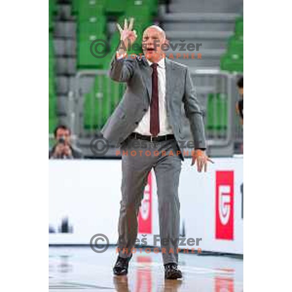 of Cedevita Olimpija during BKT EuroCup 2025-2026 basketball match between Cedevita Olimpija (SLO) and Reyer Venezia (ITA) in SRC Stozice, Ljubljana, Slovenia on November 12, 2025