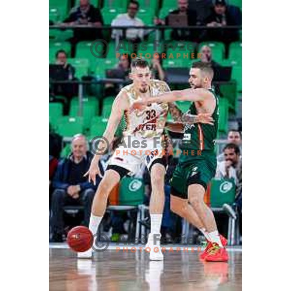 of Cedevita Olimpija during BKT EuroCup 2025-2026 basketball match between Cedevita Olimpija (SLO) and Reyer Venezia (ITA) in SRC Stozice, Ljubljana, Slovenia on November 12, 2025