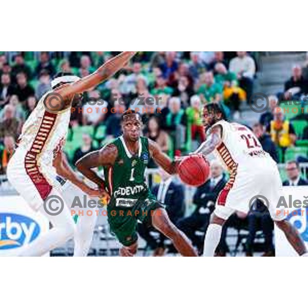 Umoja Gibson of Cedevita Olimpija during BKT EuroCup 2025-2026 basketball match between Cedevita Olimpija (SLO) and Reyer Venezia (ITA) in SRC Stozice, Ljubljana, Slovenia on November 12, 2025