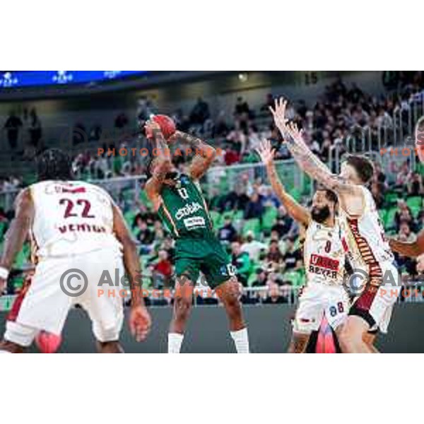 of Cedevita Olimpija during BKT EuroCup 2025-2026 basketball match between Cedevita Olimpija (SLO) and Reyer Venezia (ITA) in SRC Stozice, Ljubljana, Slovenia on November 12, 2025