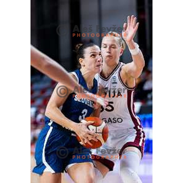 Teja Oblak of Slovenia in action during FIBA Women\'s EuroBasket Qualifiers basketball match between Slovenia and Latvia in Kodeljevo Hall, Ljubljana, Slovenia on November 12, 2025. Photo: Filip Barbalic