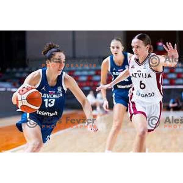 Zala Friskovec of Slovenia in action during FIBA Women\'s EuroBasket Qualifiers basketball match between Slovenia and Latvia in Kodeljevo Hall, Ljubljana, Slovenia on November 12, 2025. Photo: Filip Barbalic