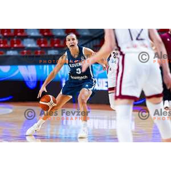 Teja Oblak of Slovenia in action during FIBA Women\'s EuroBasket Qualifiers basketball match between Slovenia and Latvia in Kodeljevo Hall, Ljubljana, Slovenia on November 12, 2025. Photo: Filip Barbalic