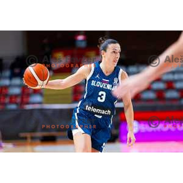 Teja Oblak of Slovenia in action during FIBA Women\'s EuroBasket Qualifiers basketball match between Slovenia and Latvia in Kodeljevo Hall, Ljubljana, Slovenia on November 12, 2025. Photo: Filip Barbalic