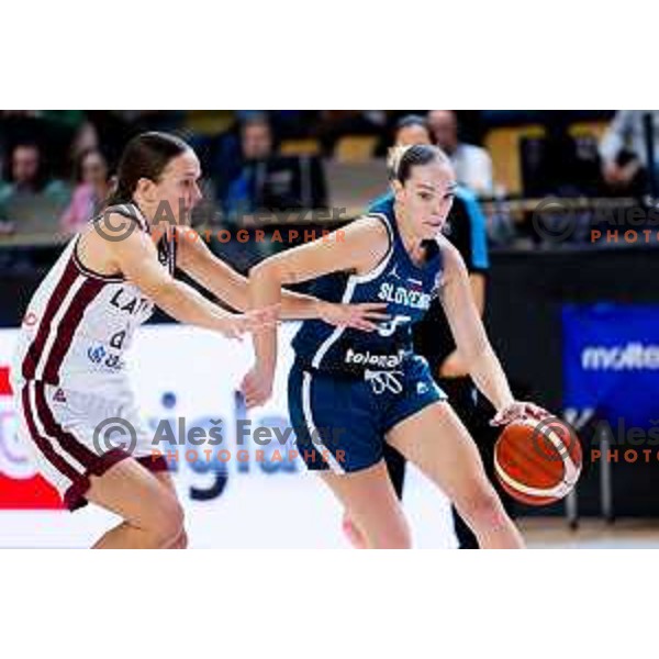 Tina Cvijanovic of Slovenia in action during FIBA Women\'s EuroBasket Qualifiers basketball match between Slovenia and Latvia in Kodeljevo Hall, Ljubljana, Slovenia on November 12, 2025. Photo: Filip Barbalic