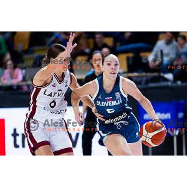 Tina Cvijanovic of Slovenia in action during FIBA Women\'s EuroBasket Qualifiers basketball match between Slovenia and Latvia in Kodeljevo Hall, Ljubljana, Slovenia on November 12, 2025. Photo: Filip Barbalic
