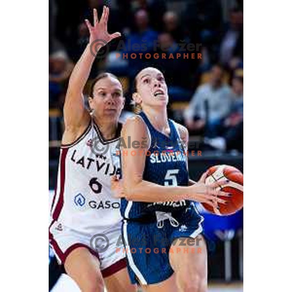 Tina Cvijanovic of Slovenia in action during FIBA Women\'s EuroBasket Qualifiers basketball match between Slovenia and Latvia in Kodeljevo Hall, Ljubljana, Slovenia on November 12, 2025. Photo: Filip Barbalic