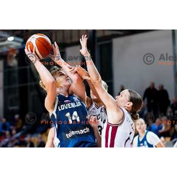Tjasa Turnsek of Slovenia in action during FIBA Women\'s EuroBasket Qualifiers basketball match between Slovenia and Latvia in Kodeljevo Hall, Ljubljana, Slovenia on November 12, 2025. Photo: Filip Barbalic