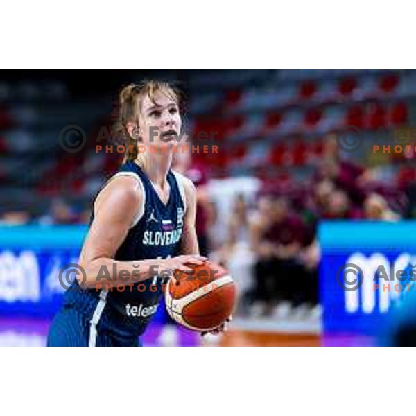 Tjasa Turnsek of Slovenia in action during FIBA Women\'s EuroBasket Qualifiers basketball match between Slovenia and Latvia in Kodeljevo Hall, Ljubljana, Slovenia on November 12, 2025. Photo: Filip Barbalic