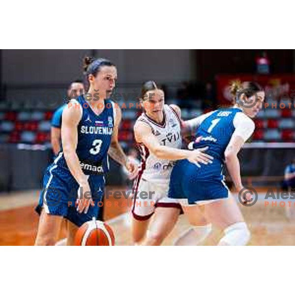 Teja Oblak of Slovenia in action during FIBA Women\'s EuroBasket Qualifiers basketball match between Slovenia and Latvia in Kodeljevo Hall, Ljubljana, Slovenia on November 12, 2025. Photo: Filip Barbalic